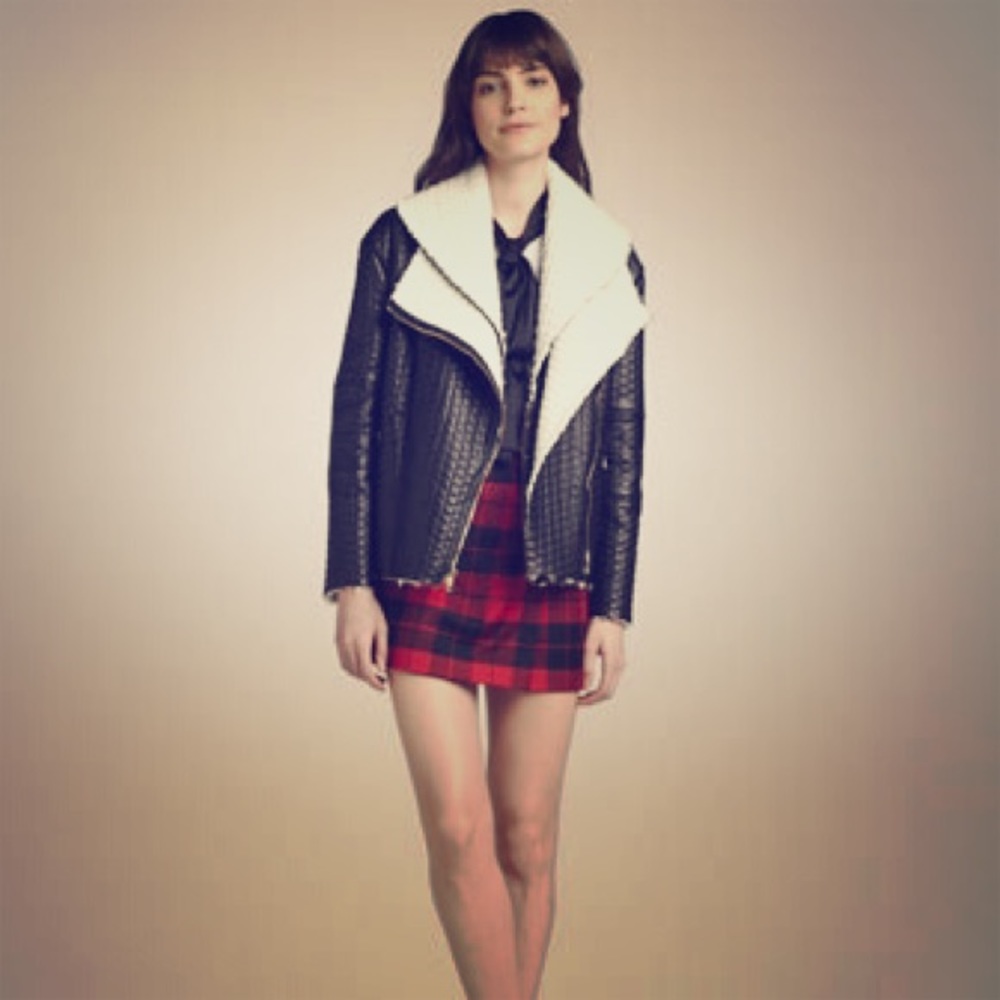 Alice + Olivia textured leather jacket